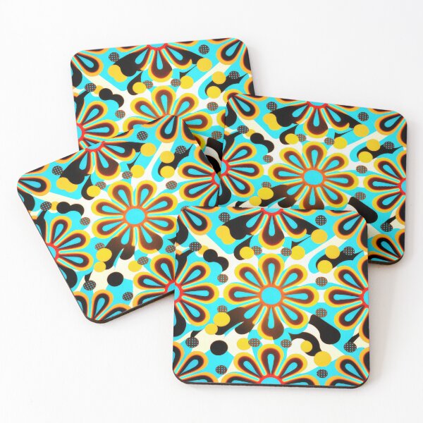 Item preview, Flower Power Retro 60s 70s Vintage Pattern Bright Colored designed and sold by Aurora Hues.