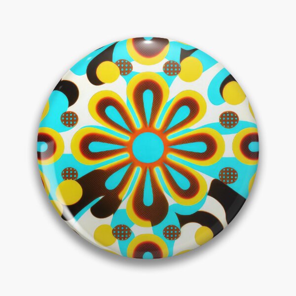 Item preview, Flower Power Retro 60s 70s Vintage Pattern Bright Colored designed and sold by Aurora Hues.