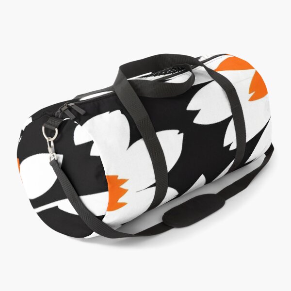 Item preview, Orange Black and White Large Flowers White Leaves with a Black Background designed and sold by deniselynnimage.