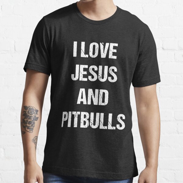 Item preview, I Love Jesus And Pitbulls White Text Based Design designed and sold by CGSGraphics.