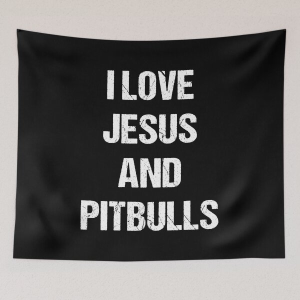 Item preview, I Love Jesus And Pitbulls White Text Based Design designed and sold by CGSGraphics.