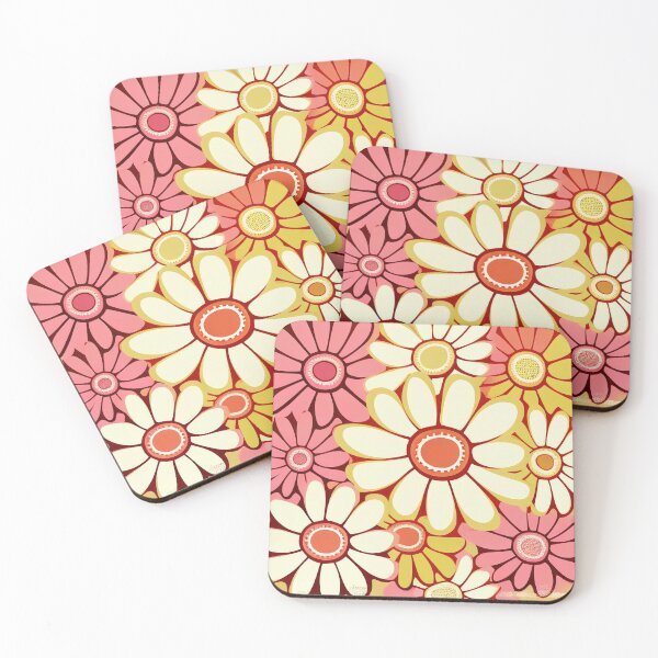 Item preview, Flower Power Retro 60s 70s Vintage Pattern Bright Colored designed and sold by Aurora Hues.
