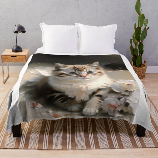 Item preview, Feline Serenity: A peaceful kitty oil painting designed and sold by KH-GardenEden.