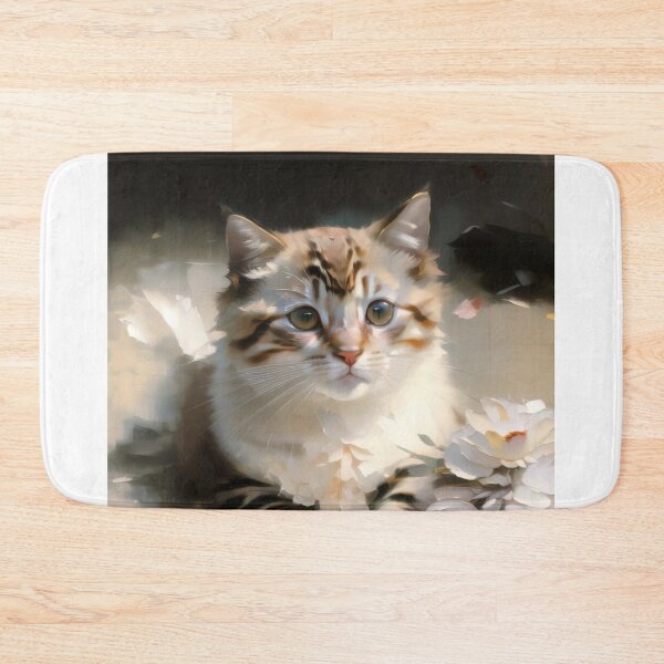Item preview, Feline Serenity: A peaceful kitty oil painting designed and sold by KH-GardenEden.