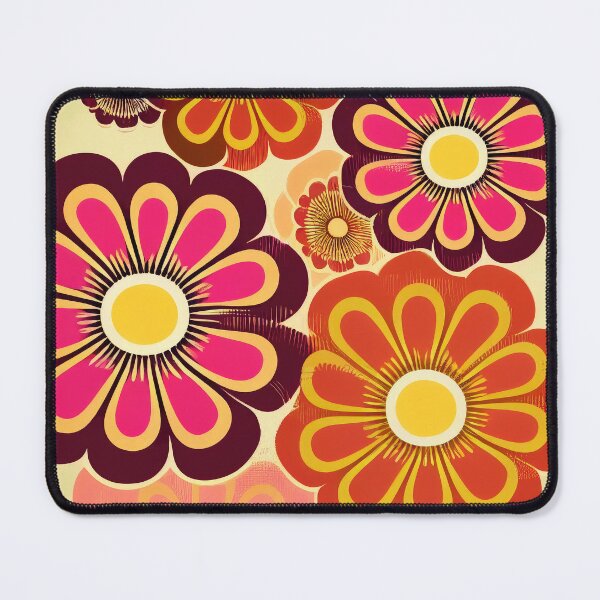 Item preview, Flower Power Retro 60s 70s Vintage Pattern Bright Colored designed and sold by Aurora Hues.