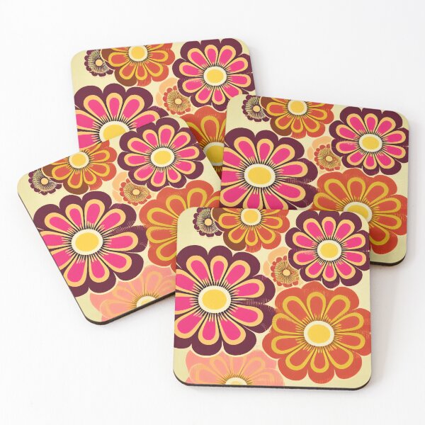 Item preview, Flower Power Retro 60s 70s Vintage Pattern Bright Colored designed and sold by Aurora Hues.