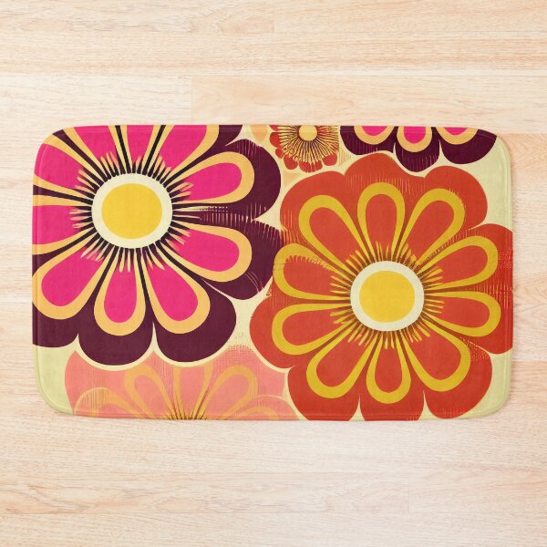 Item preview, Flower Power Retro 60s 70s Vintage Pattern Bright Colored designed and sold by Aurora Hues.