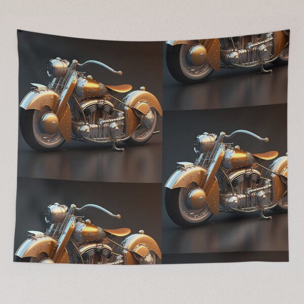 Item preview, Golden Motorcycle Art: A Unique Wall Decor for Motorcycle Enthusiasts  designed and sold by beben76.