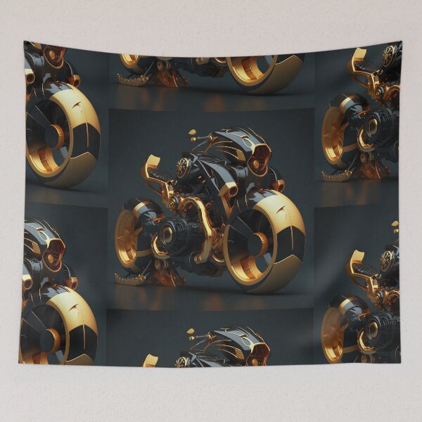 Item preview, Speed and Luxury: An Astounding Collection of Gold Motorcycle Art designed and sold by beben76.