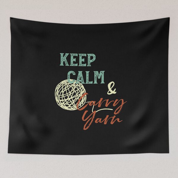 Item preview, Knitting Pun Keep Calm & Carry Yarn designed and sold by whyitsme.