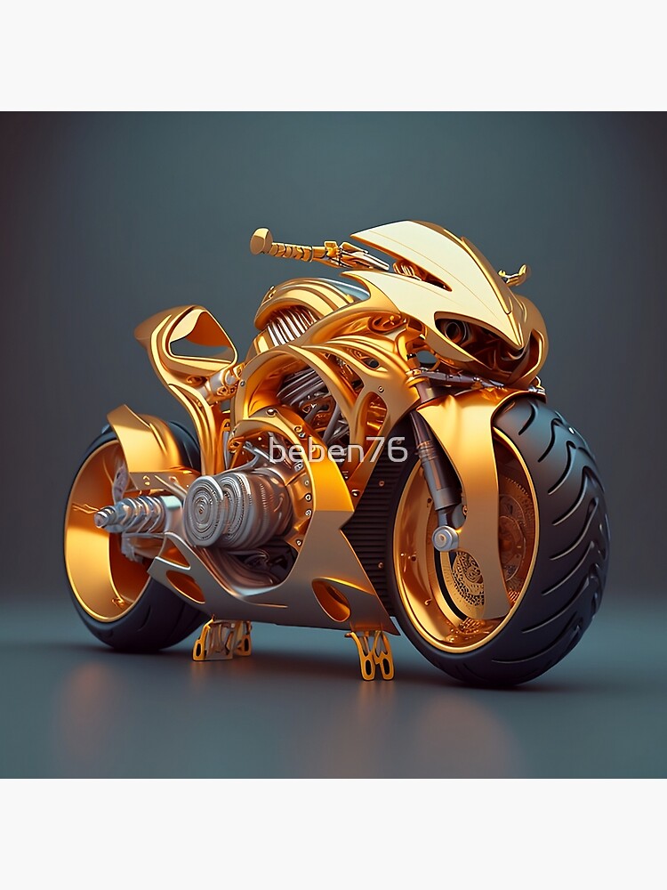 "Classy Artwork for Gold Motorcycle Lovers Stickers and Gadgets