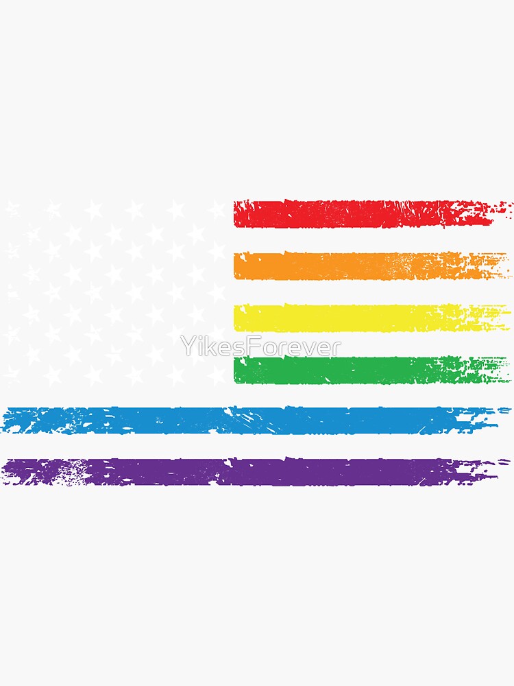 Gay Pride Rainbow American Flag Lgbt Political Bumper Sticker Lgbtq Political Bumper 