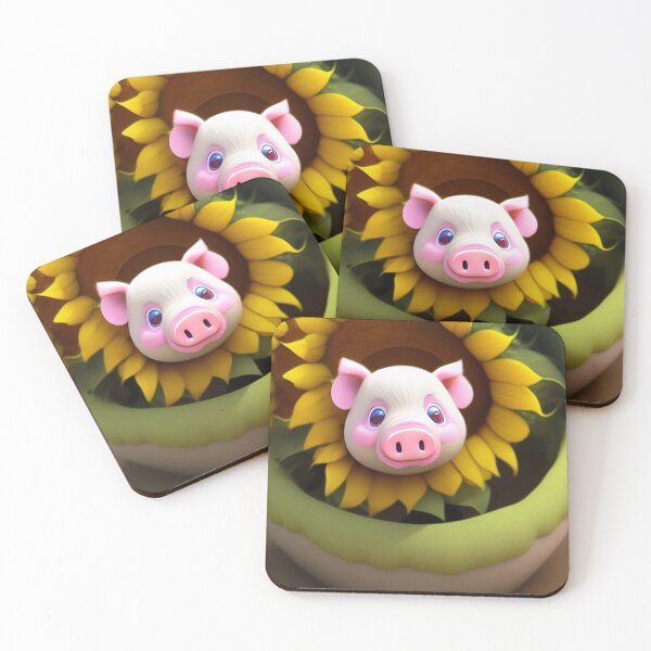 Item preview, Piggy in Sunflower designed and sold by MapacheRacoon.