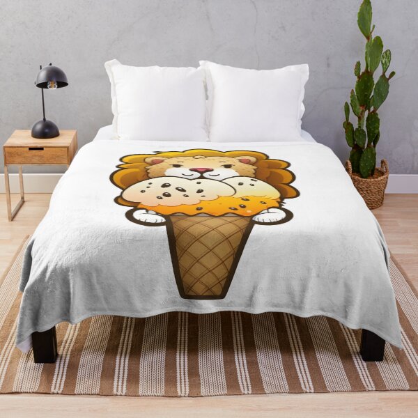 Item preview, Cute Lion in Ice Cream Cone Cartoon designed and sold by Sticker-by-Mia.