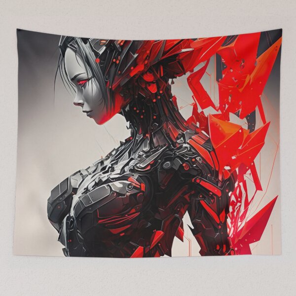 Item preview, Futuristic Cyborg Anime Girl designed and sold by AnimaSpark.