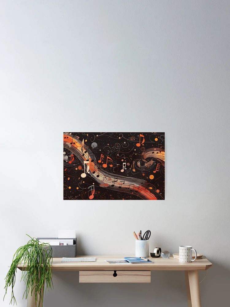Thumbnail 2 of 3, Poster, Abstract Musical Notes Pattern designed and sold by Seetears.