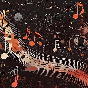 Artwork thumbnail, Abstract Musical Notes Pattern by Seetears