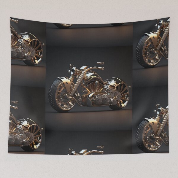 Item preview, Golden Motorcycle Art from Redbubble Amazing Combination in Digital Art  designed and sold by beben76.