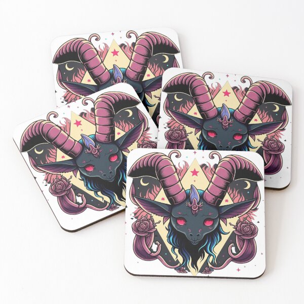 Item preview, Cute Baphomet Head Cartoon | Digital Art | Baphomet Art | Baby Baphomet Art designed and sold by cutesykreations.