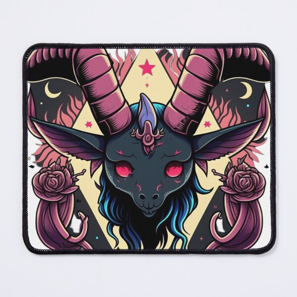 Item preview, Cute Baphomet Head Cartoon | Digital Art | Baphomet Art | Baby Baphomet Art designed and sold by cutesykreations.