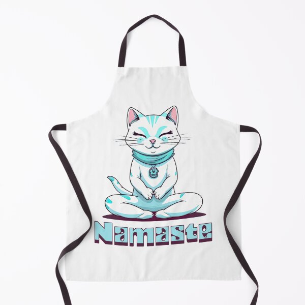 Item preview, Namaste Cute Yoga Cat - Blue And White - Zen designed and sold by JustSimpleUK.