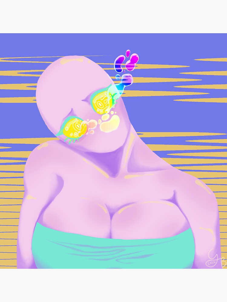 Thumbnail 3 of 3, Sticker, Alien Babe designed and sold by infernalnyx.