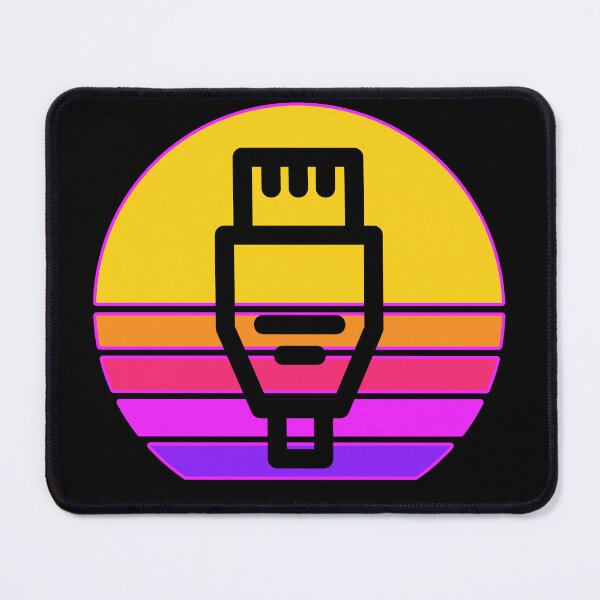 Item preview, Colored Sunset Retro-Futuristic Synthwave RJ-45 Ethernet Connector designed and sold by electrovista.