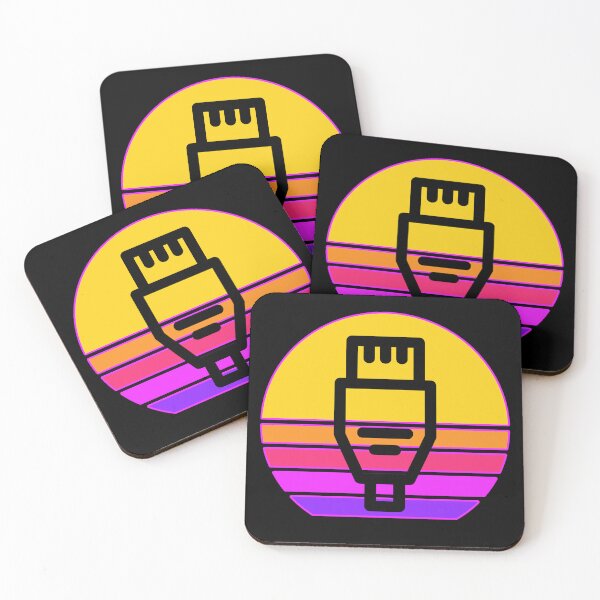 Item preview, Colored Sunset Retro-Futuristic Synthwave RJ-45 Ethernet Connector designed and sold by electrovista.