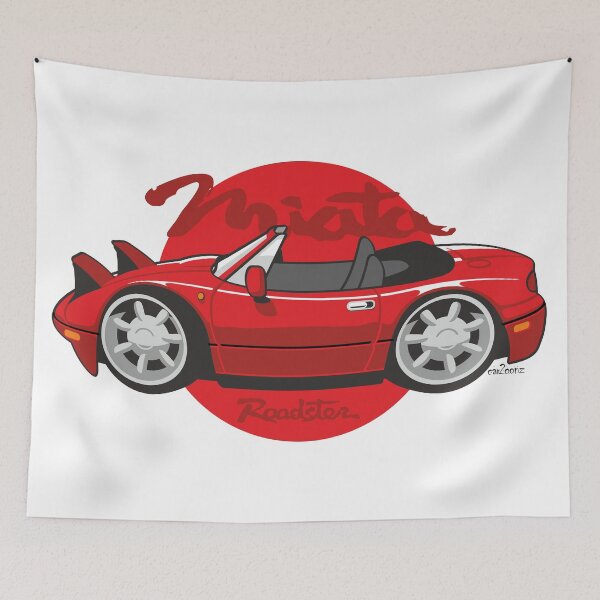 Item preview, Mazda Miata cartoon red designed and sold by car2oonz.