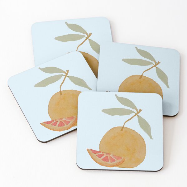 Item preview, Slice of Summer - Grapefruit on blue designed and sold by WallaceColor.
