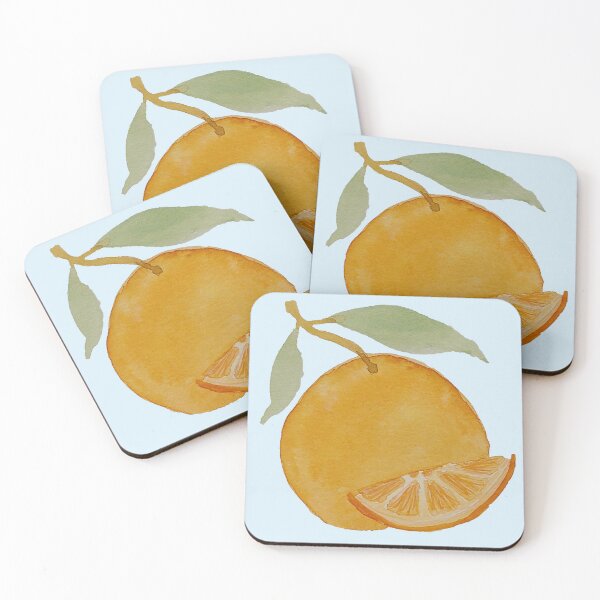 Item preview, Slice of Summer - Orange on blue designed and sold by WallaceColor.