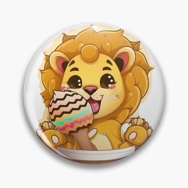 Item preview, Sweet Lion in an Ice Cream Cone designed and sold by Sticker-by-Mia.