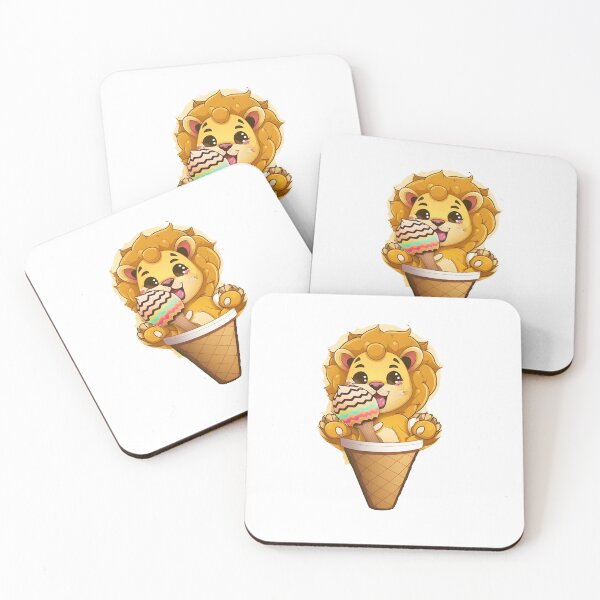 Item preview, Sweet Lion in an Ice Cream Cone designed and sold by Sticker-by-Mia.