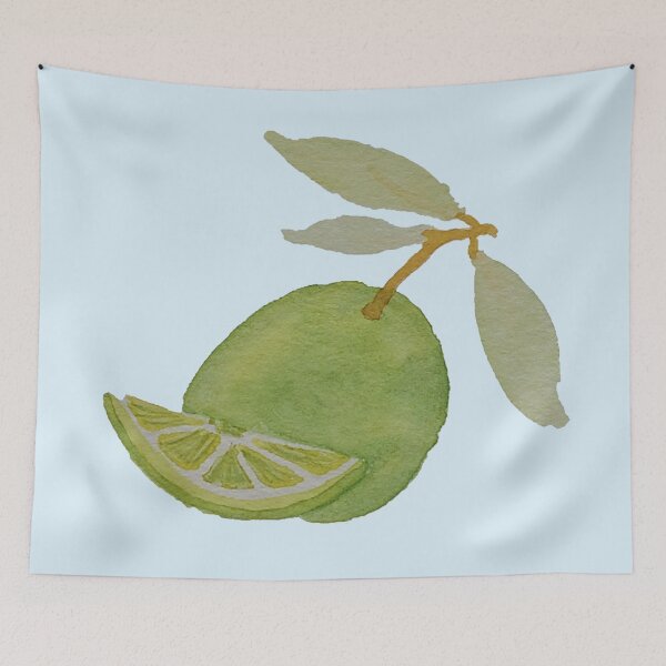 Item preview, Slice of Summer - Lime on blue designed and sold by WallaceColor.