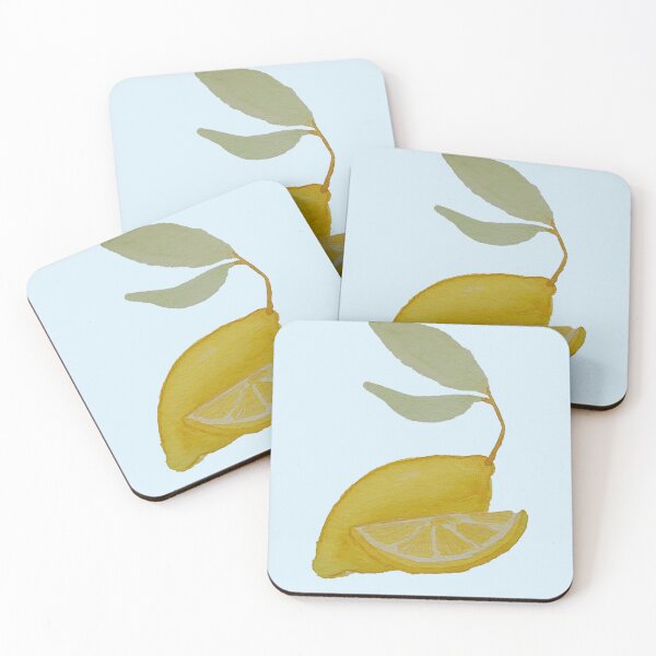 Item preview, Slice of Summer - Lemon on blue designed and sold by WallaceColor.