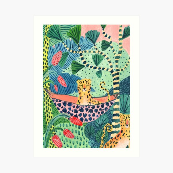 Jungle Leopard Family! Art Print