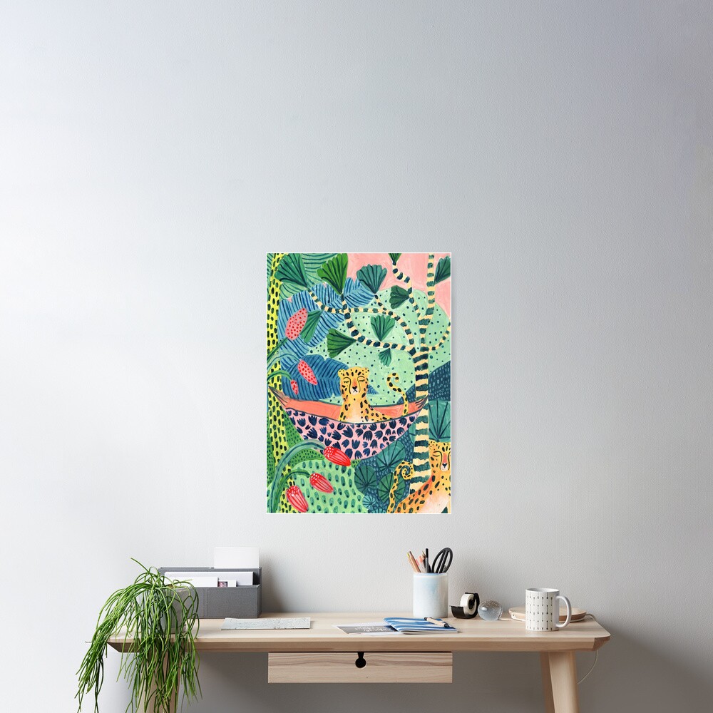 Tropical Leopard Cat Family Wall Picture Art Print