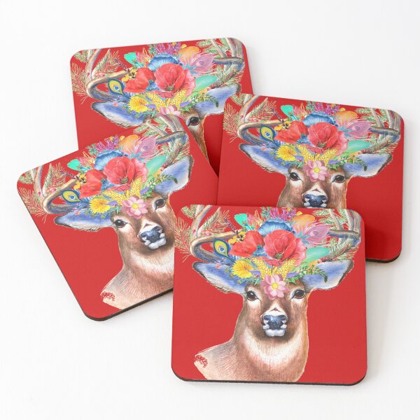 Item preview, Stag with flowers designed and sold by MY HAPPY PLACE .