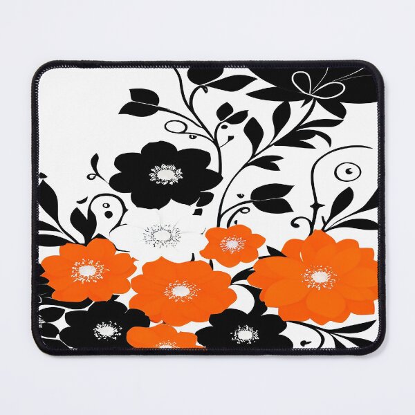 Item preview, Orange Flowers and Swirls of Leaves with a White Background designed and sold by deniselynnimage.