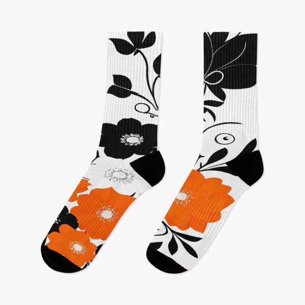 Item preview, Orange Flowers and Swirls of Leaves with a White Background designed and sold by deniselynnimage.