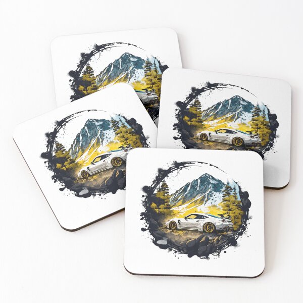 Item preview, Action shot of a white sport car cruising in the mountain 2 designed and sold by Xiangster987.