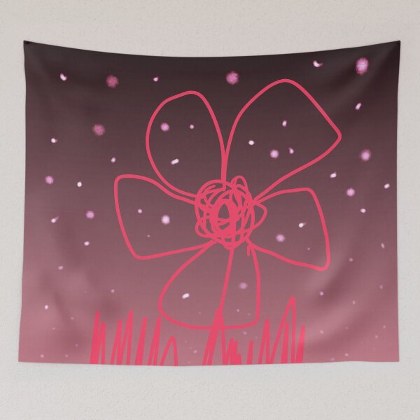 Item preview, children's drawing style pink flower designed and sold by azet-art.