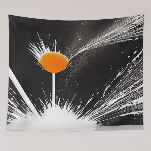 Item preview, Orange Splash of a Floral Burst and Water Spraying on the Ground designed and sold by deniselynnimage.