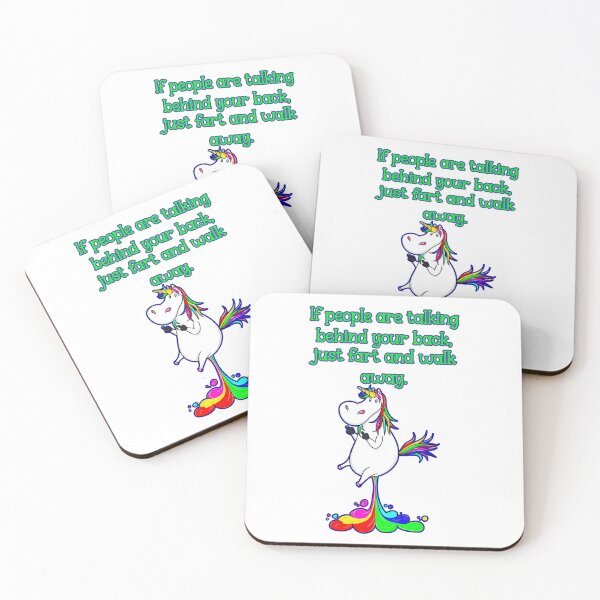 Item preview, If people are talking behind your back just fart and walk away. Funny Unicorn Passing Rainbow Gas designed and sold by JoyOfHopeStore.