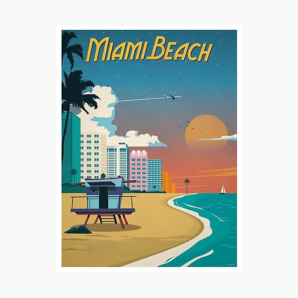 Miami Sports Poster, Miami Dolphins, Marlins, Heat, Florida Panthers, Miami  Skyline