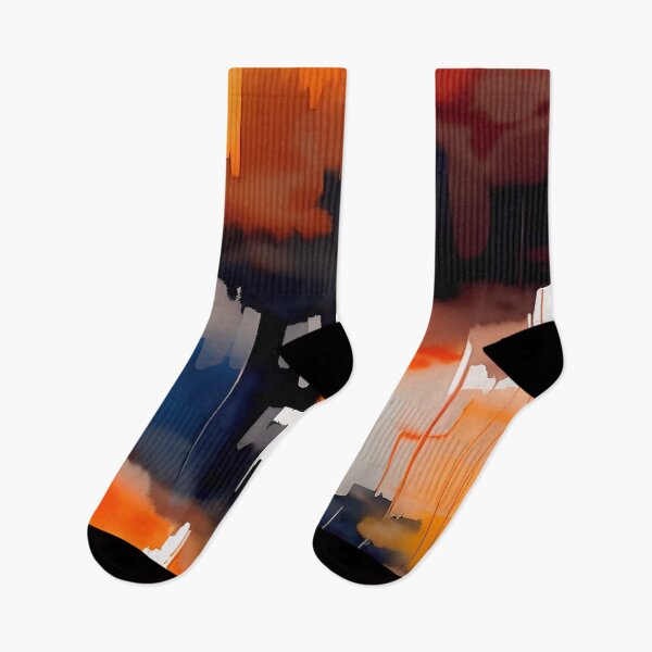 Item preview, Abstract Orange Blue White and Black Dripping Paint designed and sold by deniselynnimage.