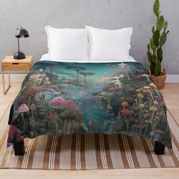 Item preview, Abstract Mushroom Fantasy Landscape designed and sold by rudekitten.
