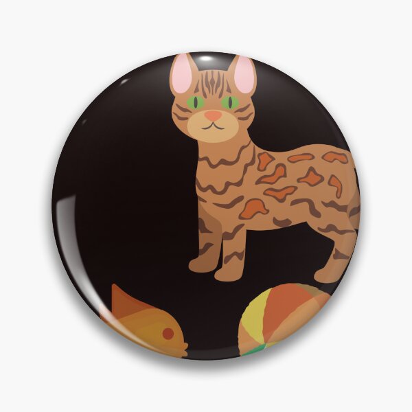 Item preview, Bengal cat & Tiko fish playing ball designed and sold by sandra-merch.
