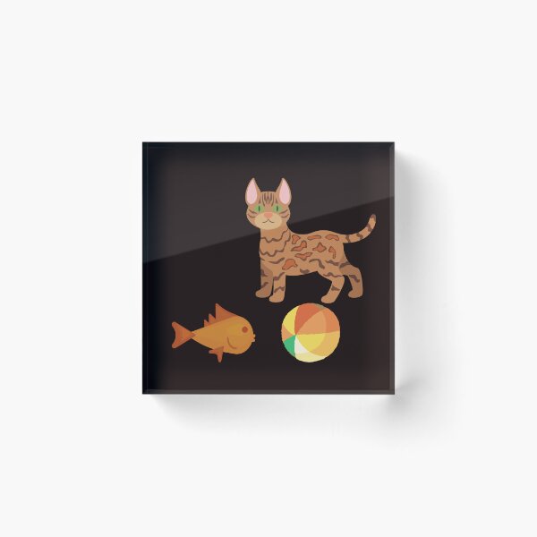 Artikelvorschau, Bengal-Katze und Tiko-Fische spielen Ball entworfen und verkauft von sandra-merch.