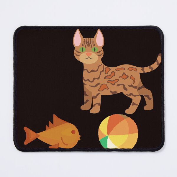 Item preview, Bengal cat & Tiko fish playing ball designed and sold by sandra-merch.